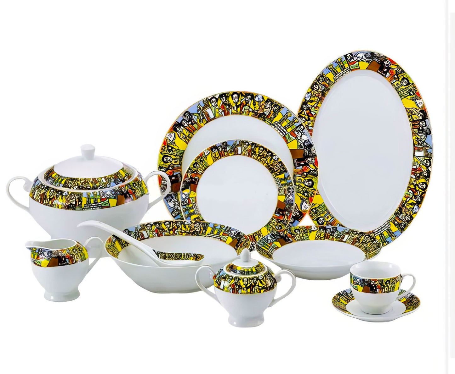48-Piece Dinner Set - Queen Sheba Pattern Design (ንግስቲ ሳባ ዲዛይን)